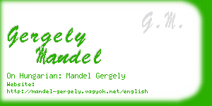 gergely mandel business card